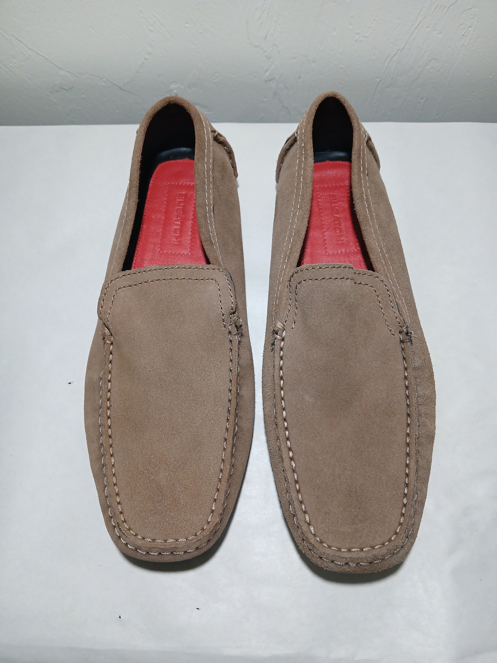 Bugatchi Tan Suede Slip-on Driving Loafers Sz. 8